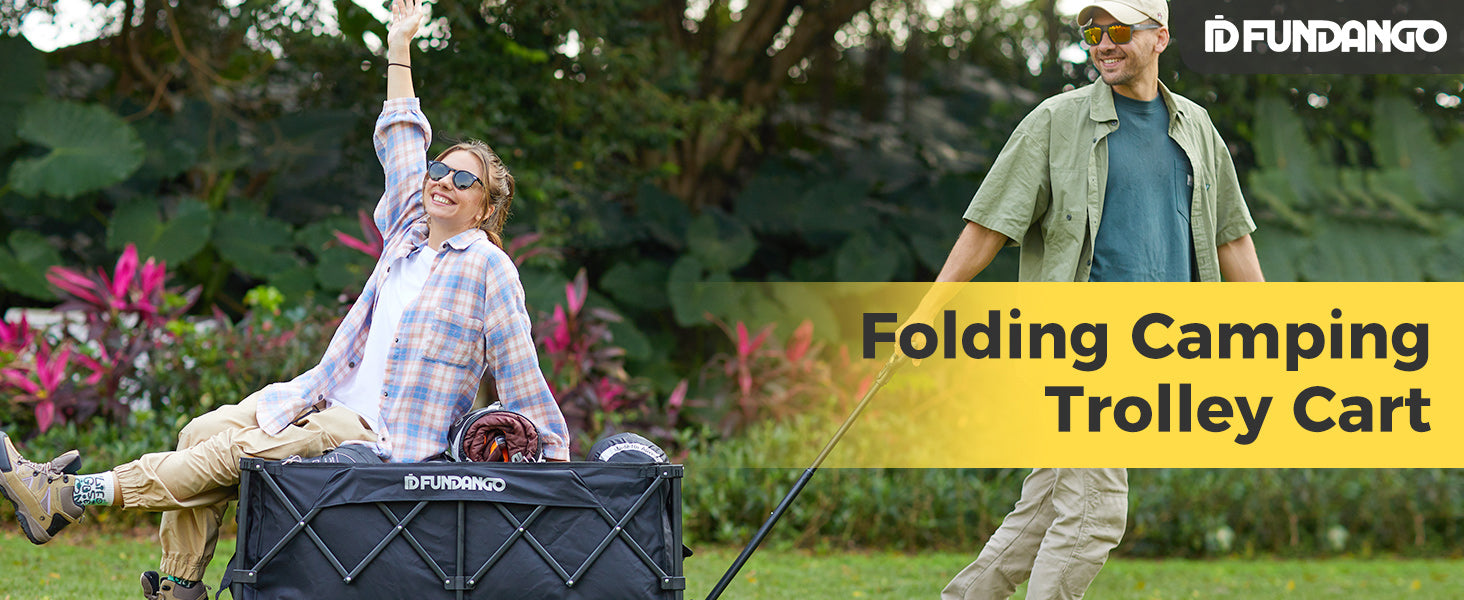 FUNDANGO Folding Wagon 180L Dual Chassis Camping Wagon