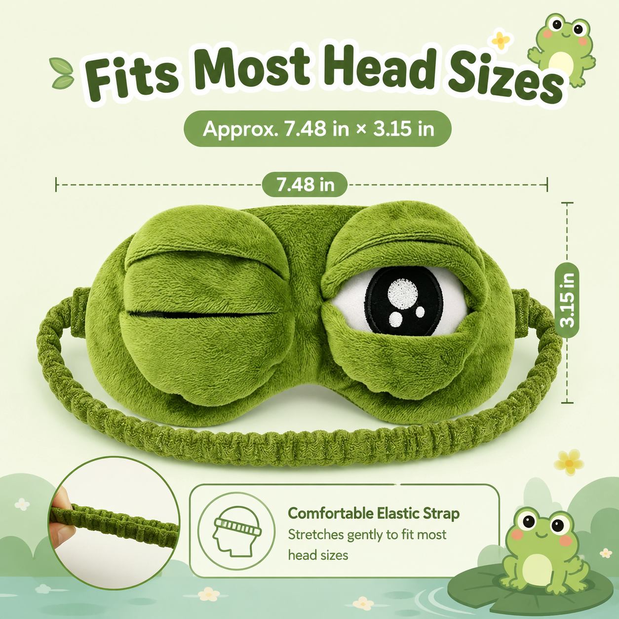 Frog sleep mask for better naps