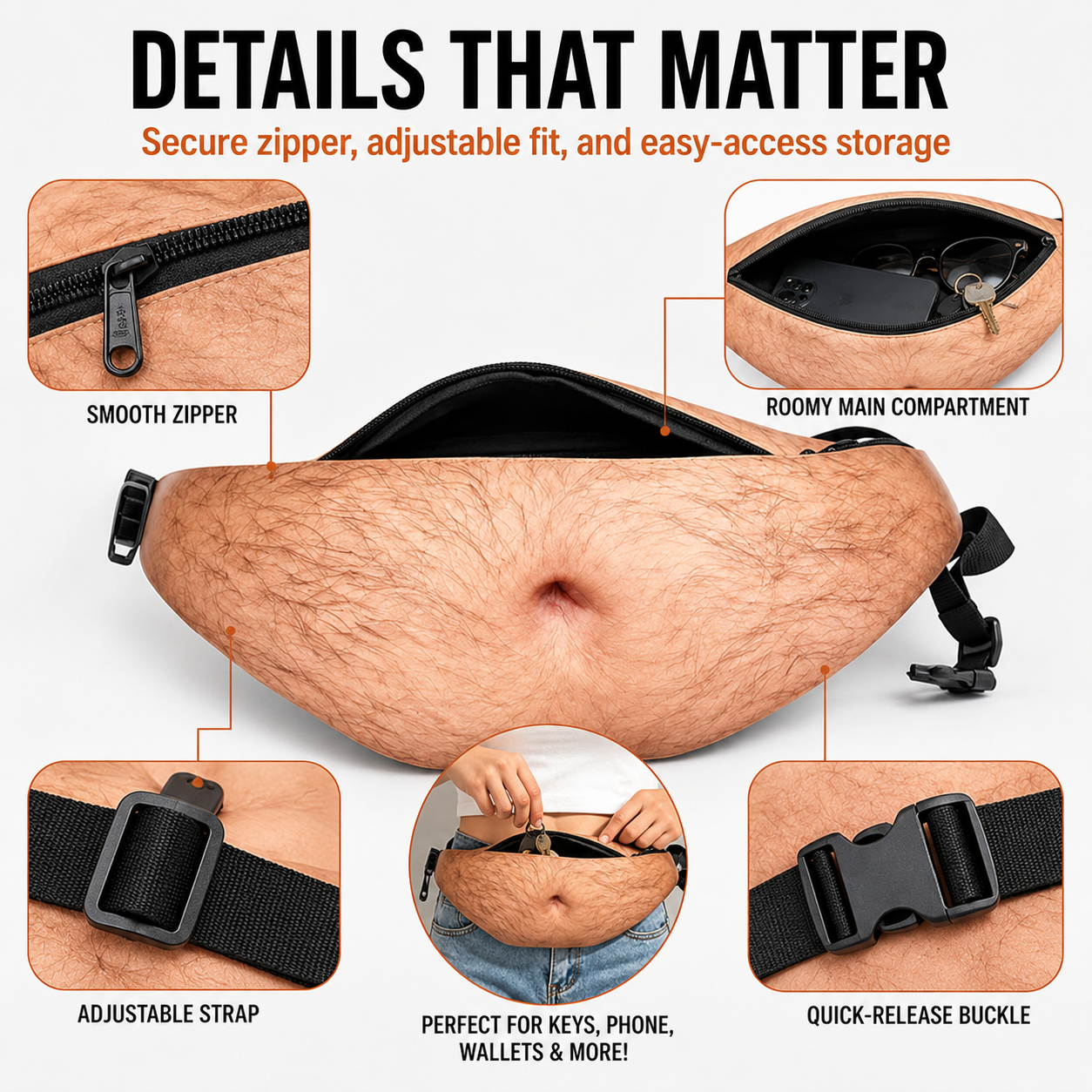 Useful storage belly bag