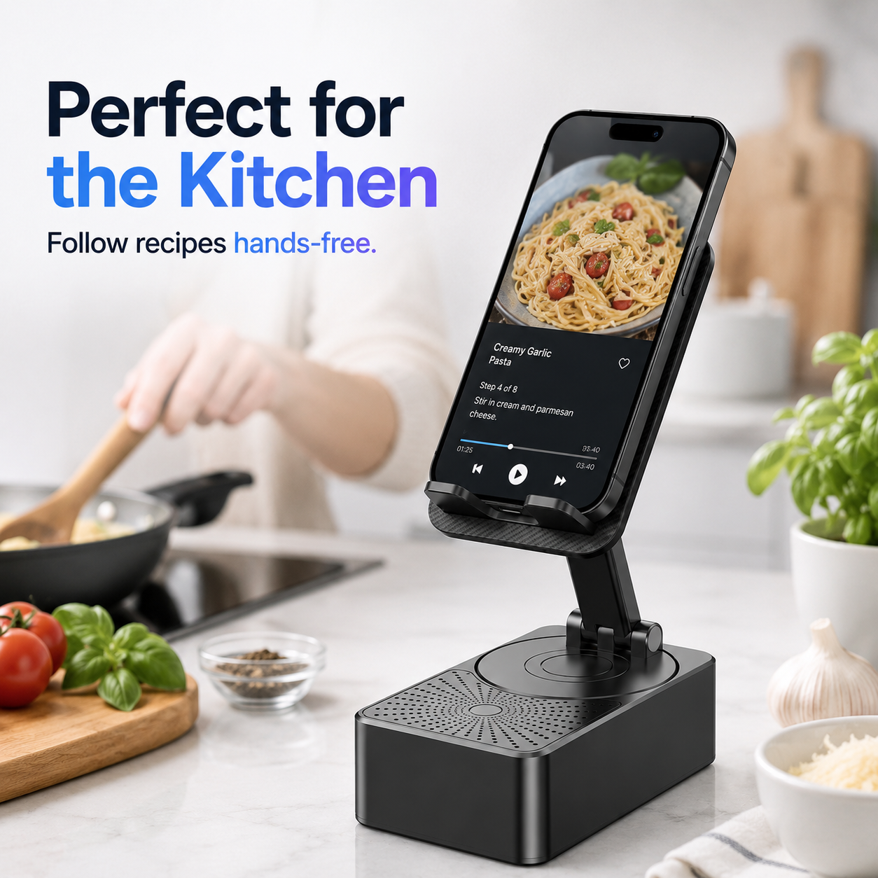 5-in-1 phone holder speaker stand details