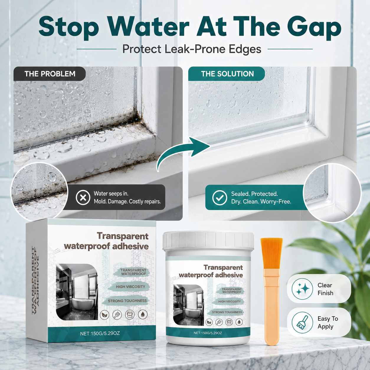 Eco friendly clear sealant formula certification close up