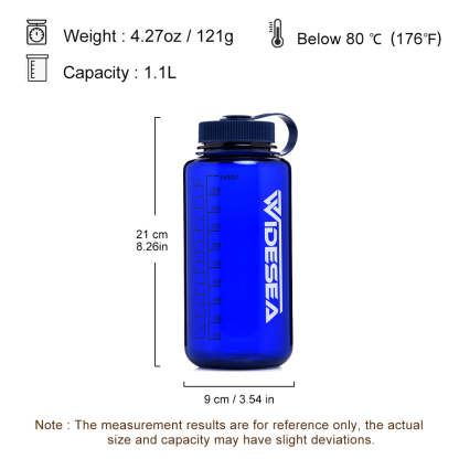 Camping Water Bottle Plastic Mug 1.1L BPA Free