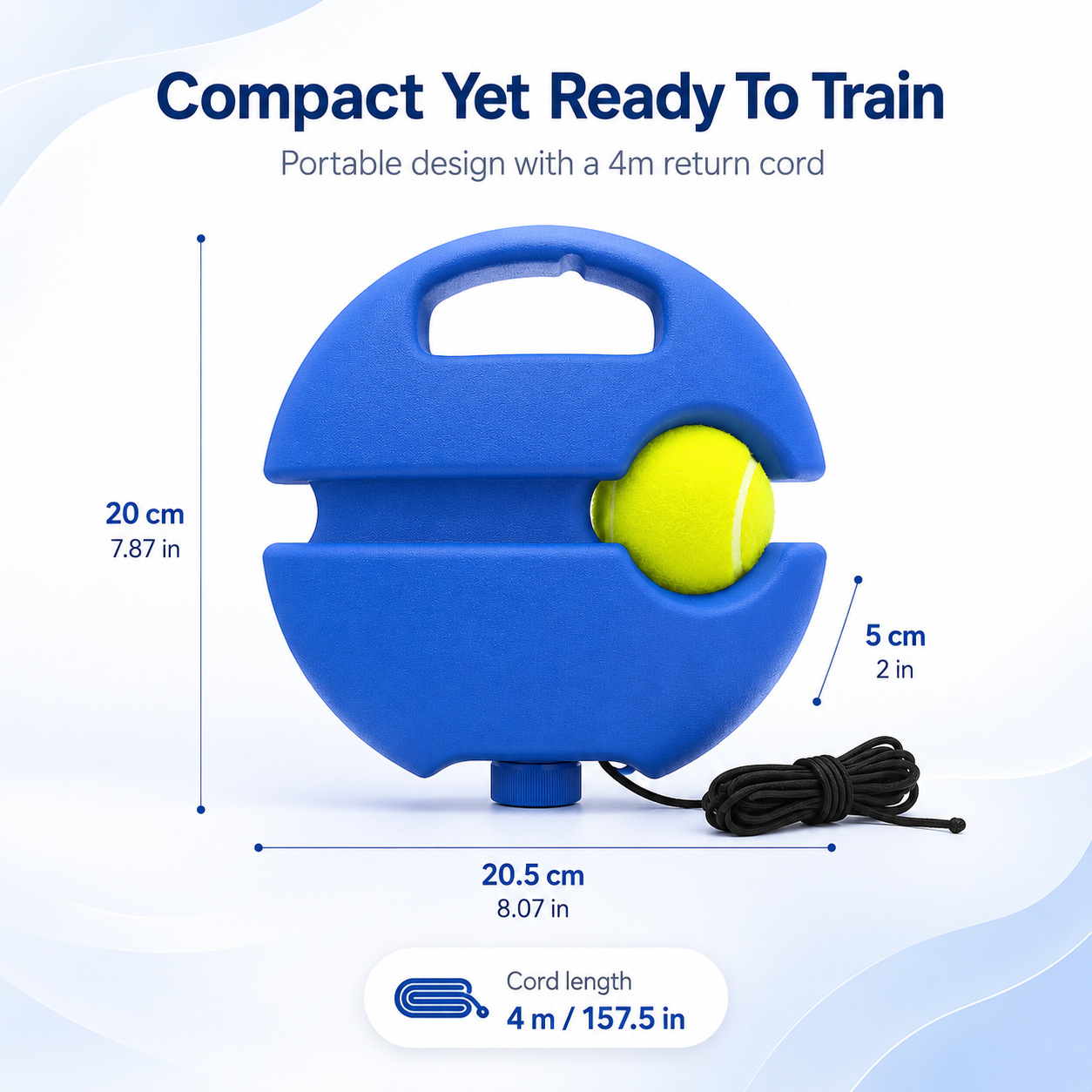 Tennis rebound trainer full package components laid out on court