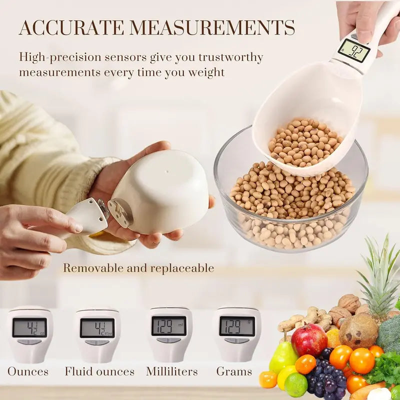 Digital measuring spoon scale for kitchen prep