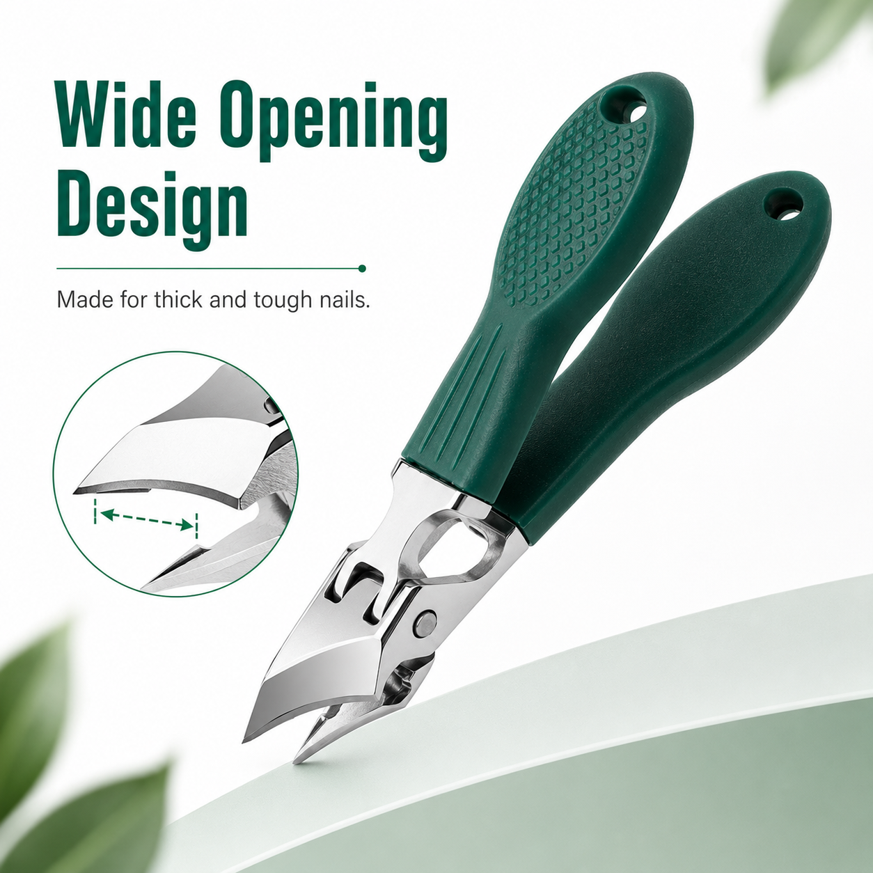 Angled nail clipper made for tough nails