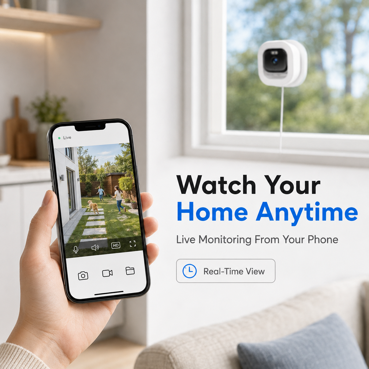 Camera mounted seamlessly directly on a glass window