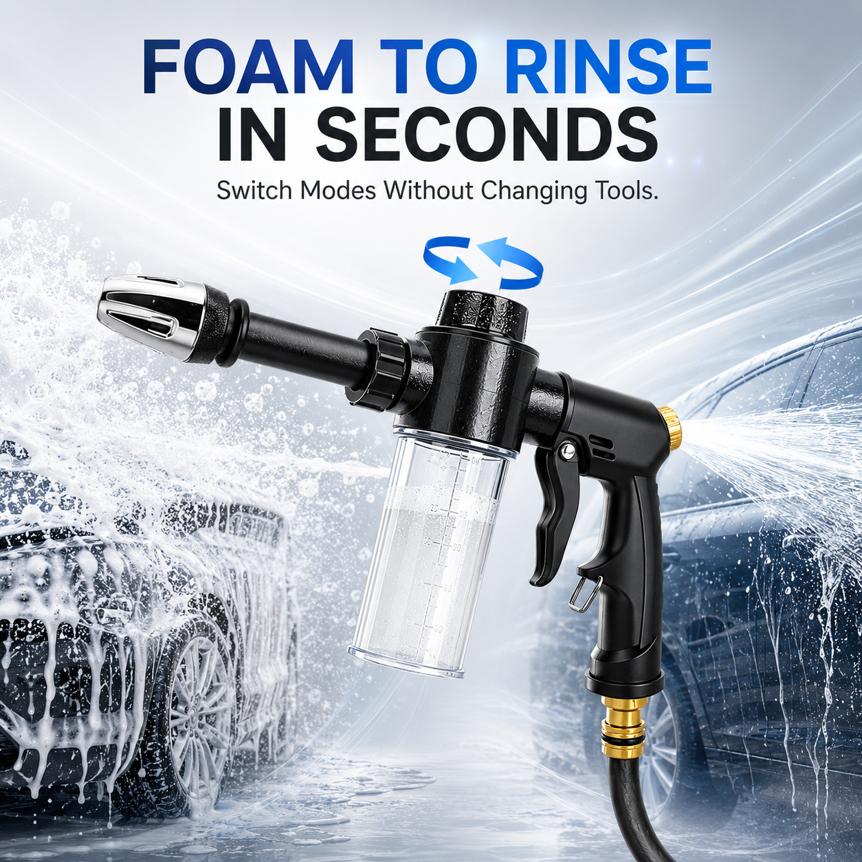 Ergonomic handle and hands-free continuous spray trigger lock clip