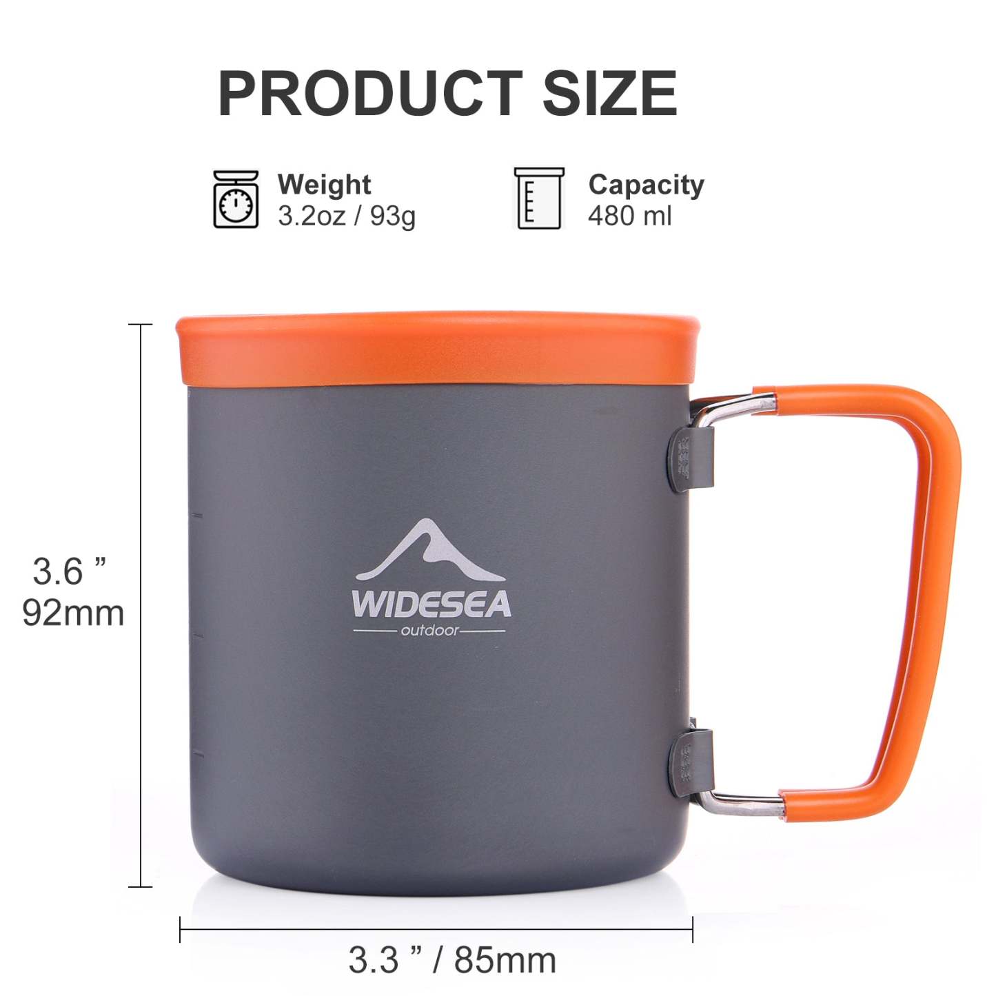 Camping Aluminum Cup 480ML