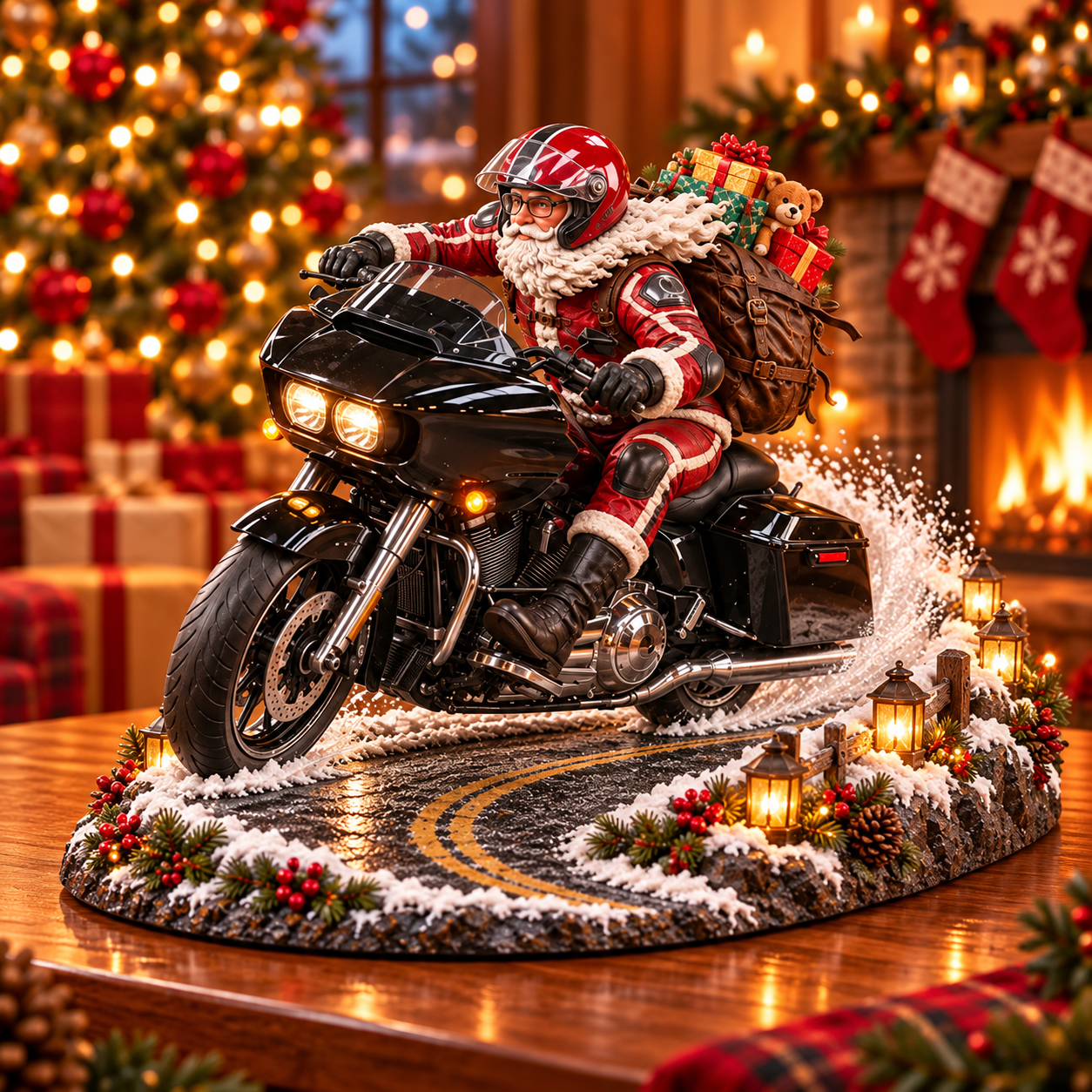 Black Highway Rider Santa Christmas motorcycle keepsake