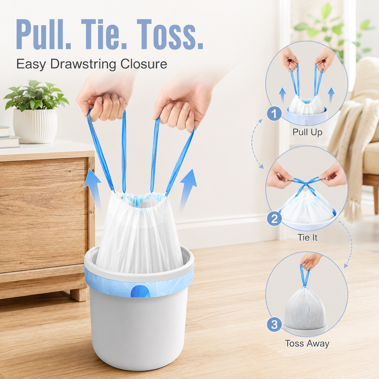 Unscented HDPE trash bags