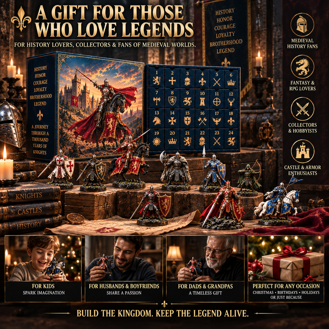 Medieval knight gift for history fantasy and collectible lovers