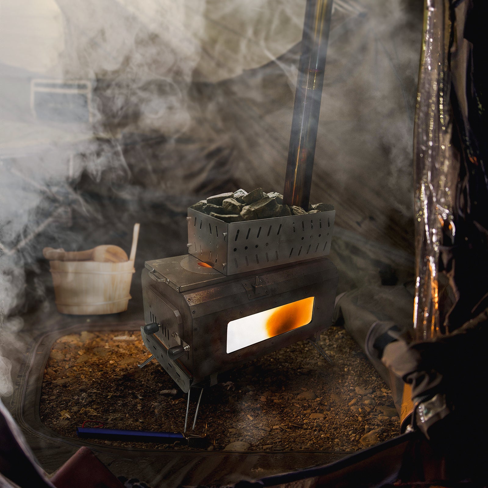 KingCamp Folding Sauna Stone Basket