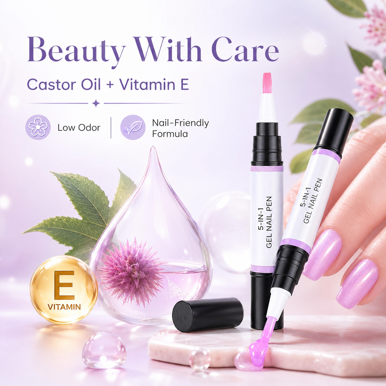 Portable gel nail polish pen for touch-ups