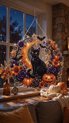 Sparkling rhinestone Halloween ornament