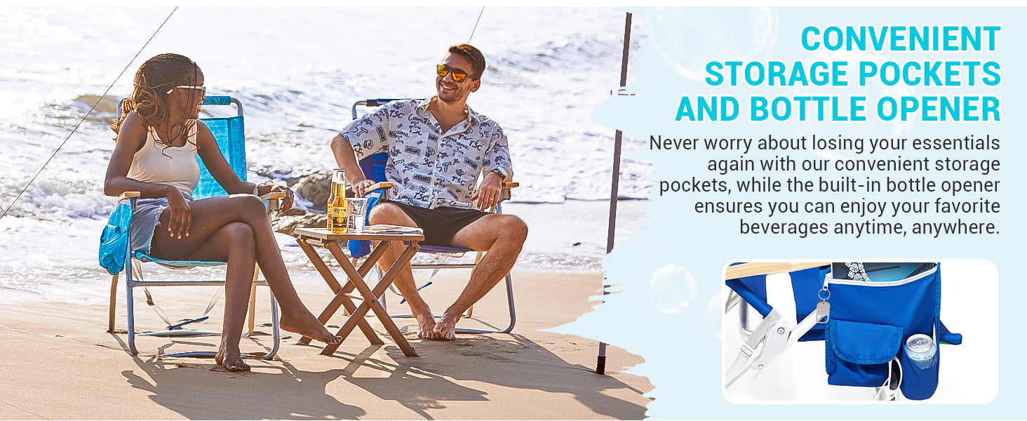 WEJOY Premium High Back Beach Chair Aluminum Camping Chair