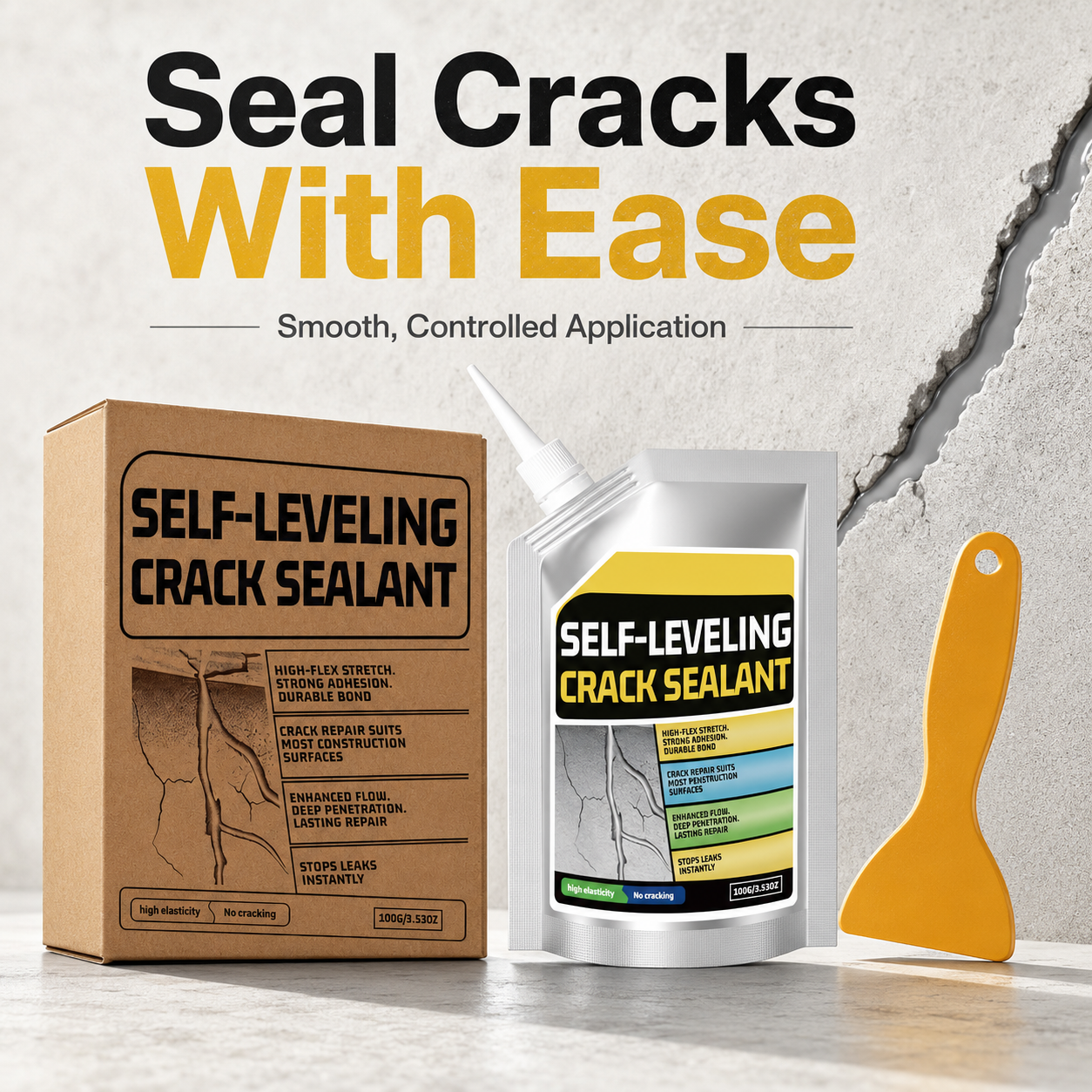Flexible cured sealant stretching without breaking