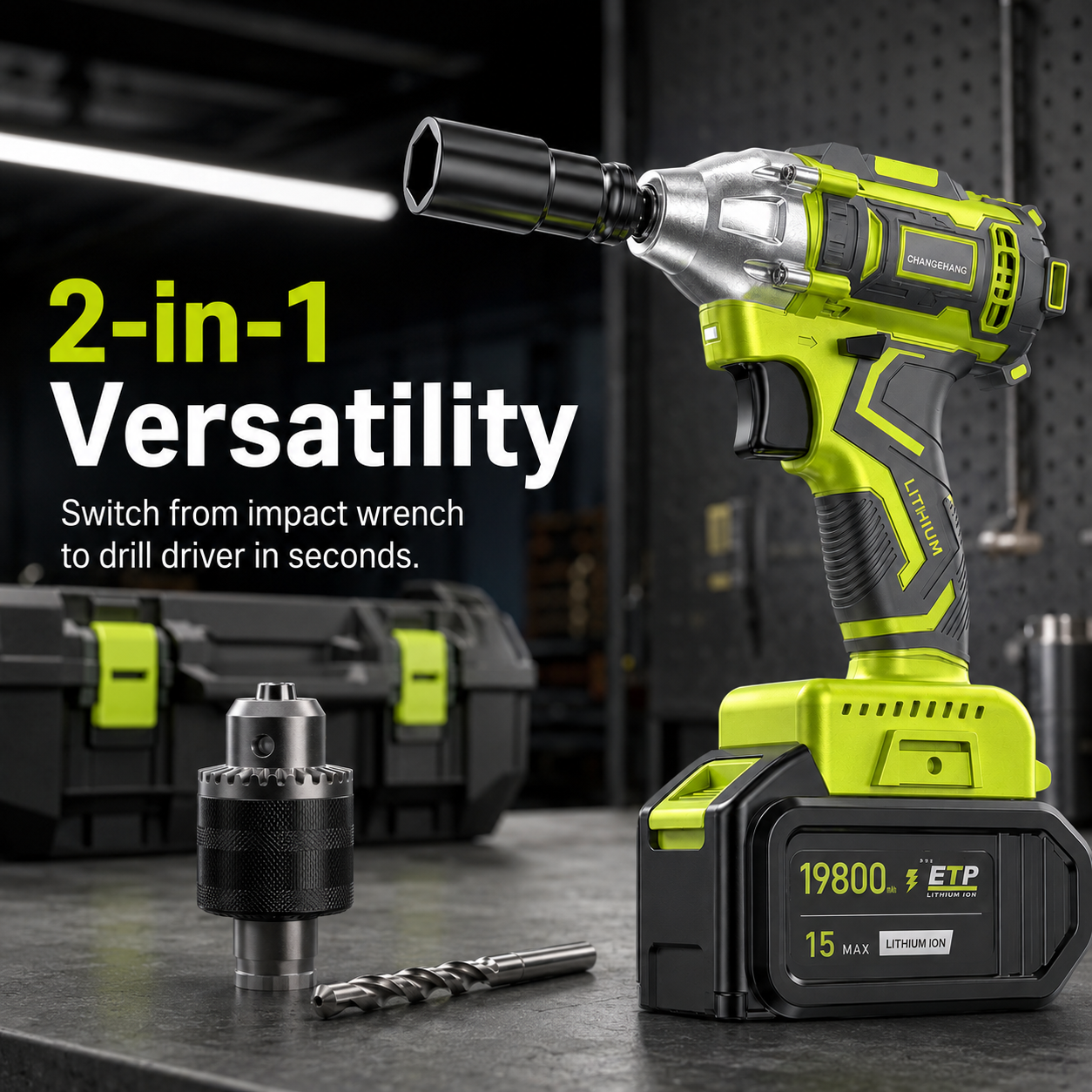 Impact wrench and drill mode
