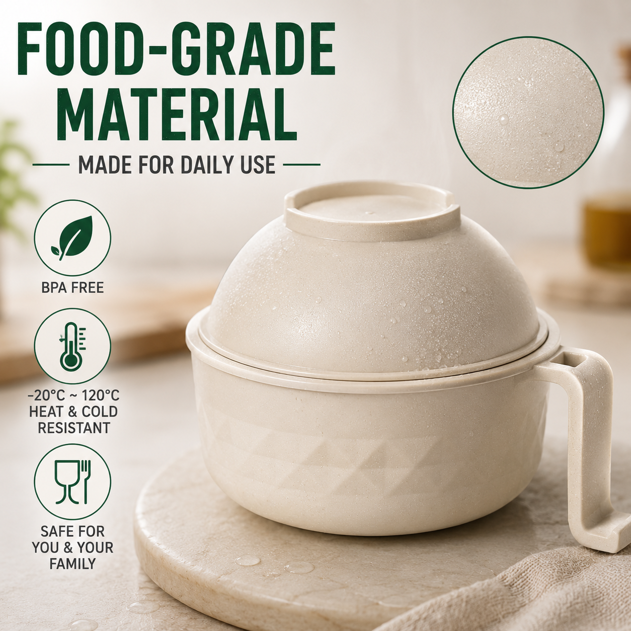Food grade microwave bowl material