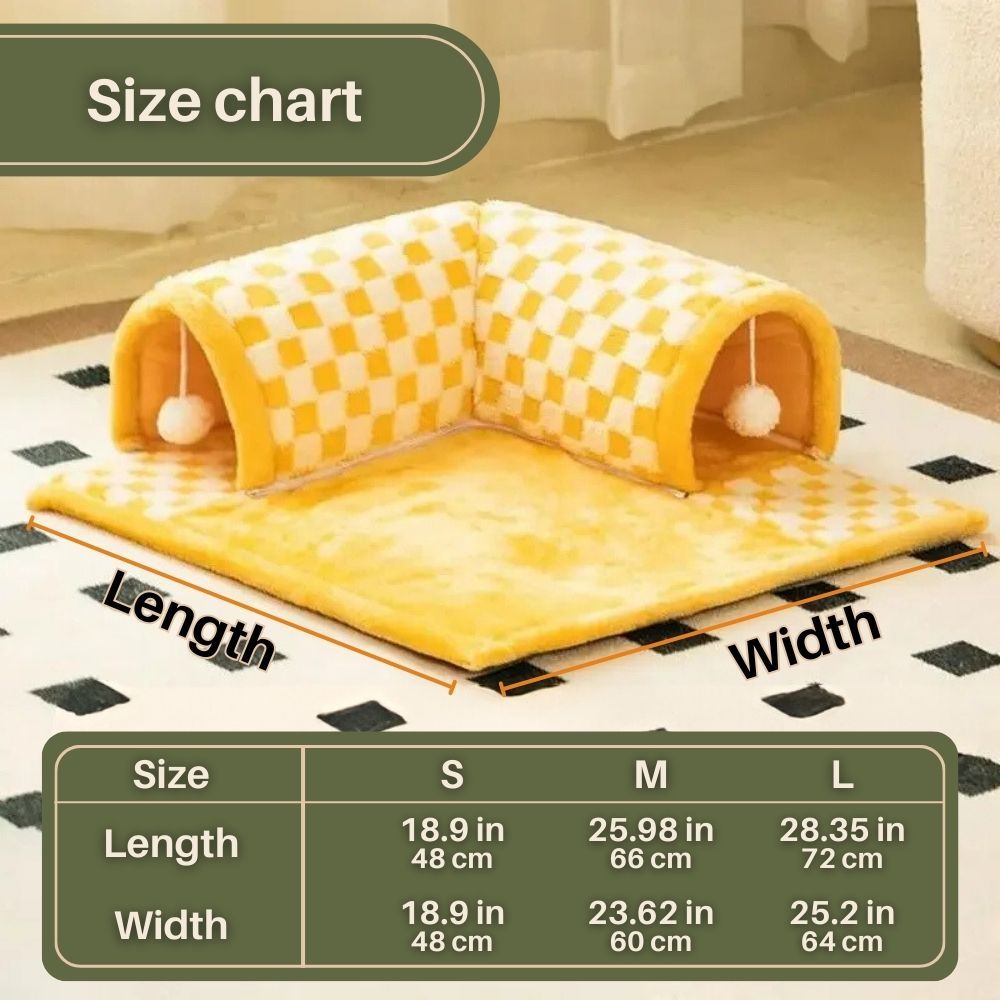 LuxPaws™ 2-In-1 Cat Tunnel Bed