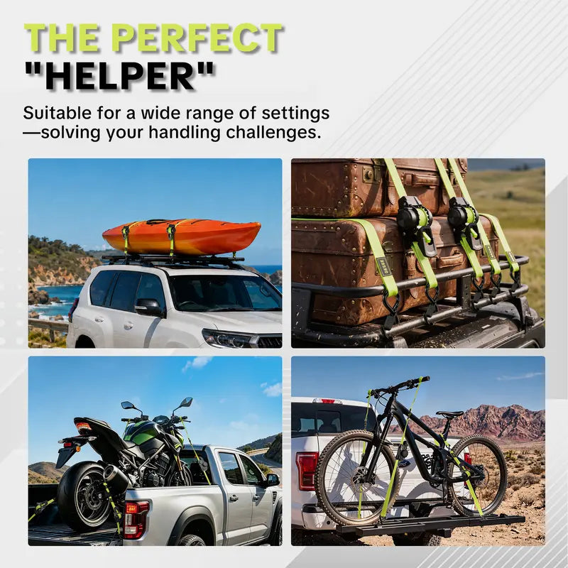 Retractable Ratchet Strap Self Storing Mechanism