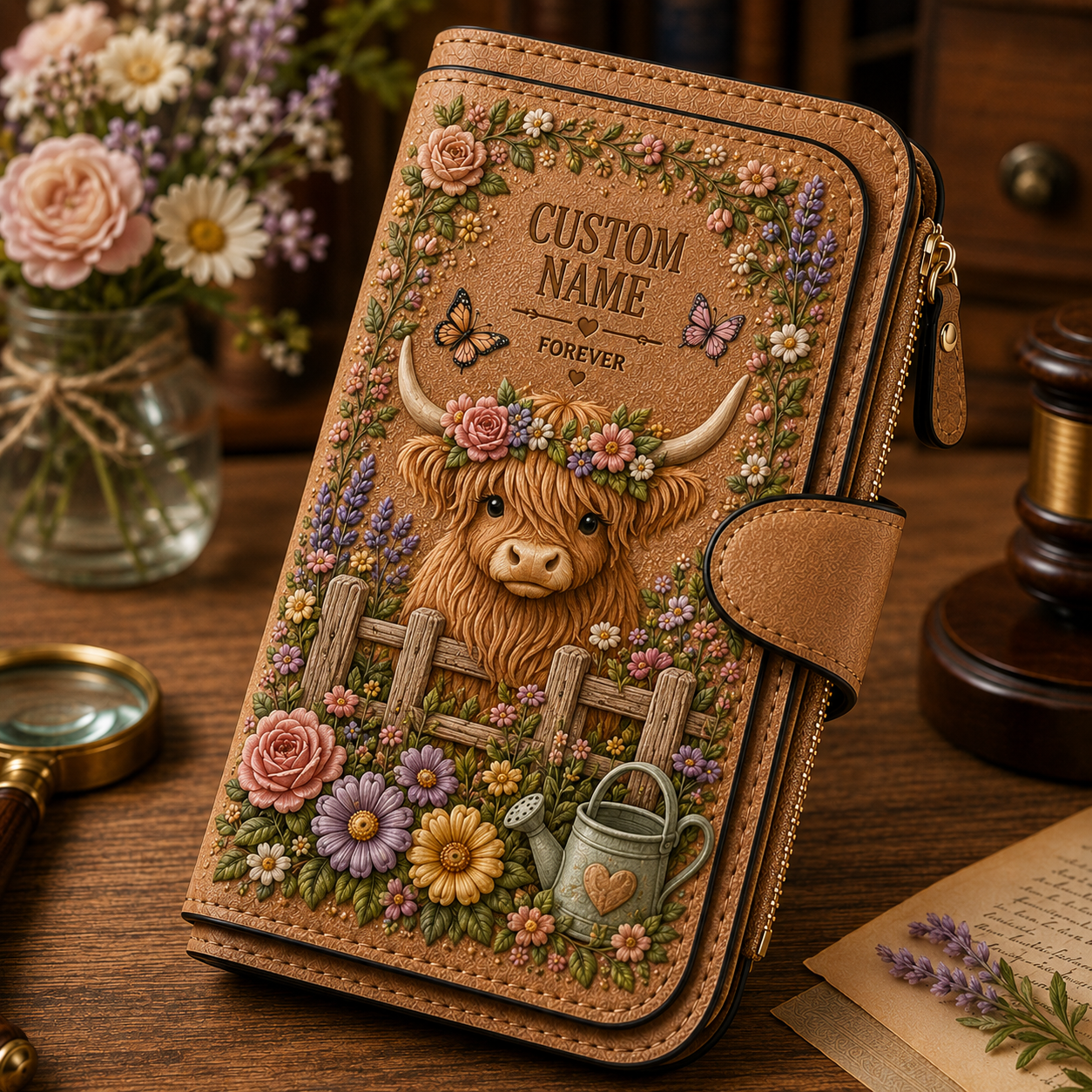 Highland Cow personalized wallet