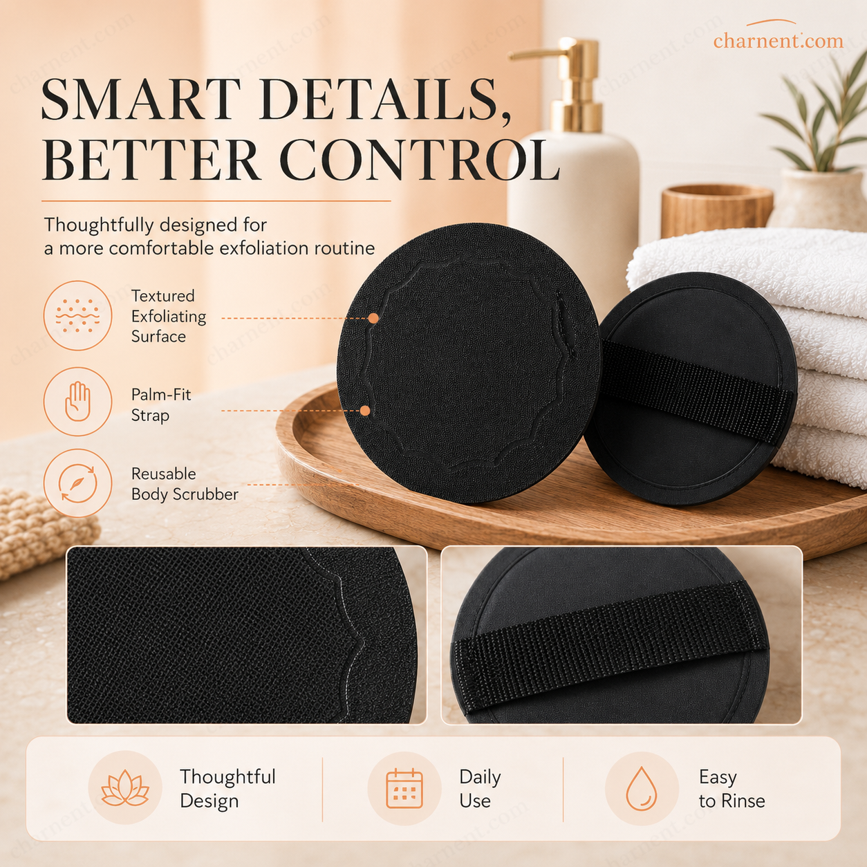 Black rubber exfoliating scrub bath pad durable easy rinse shower material