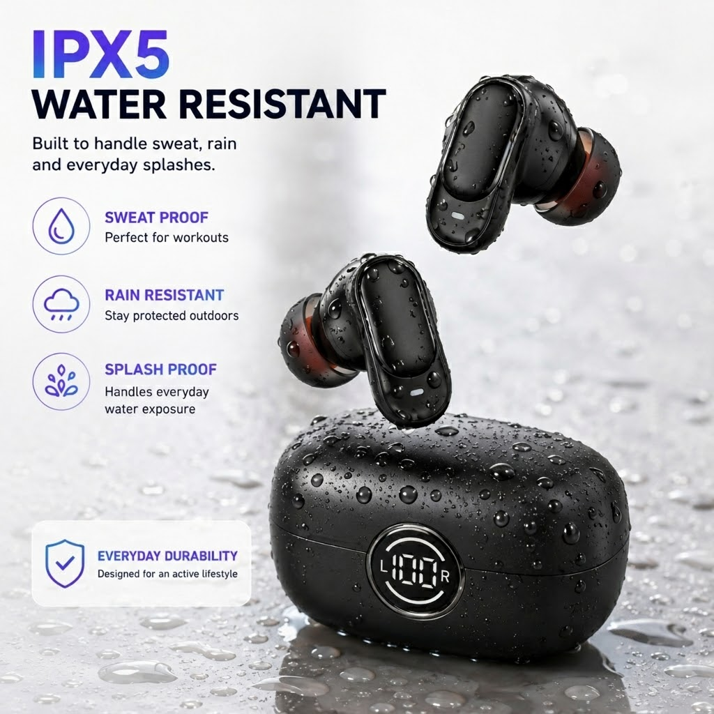 Bean style wireless translation earbud display