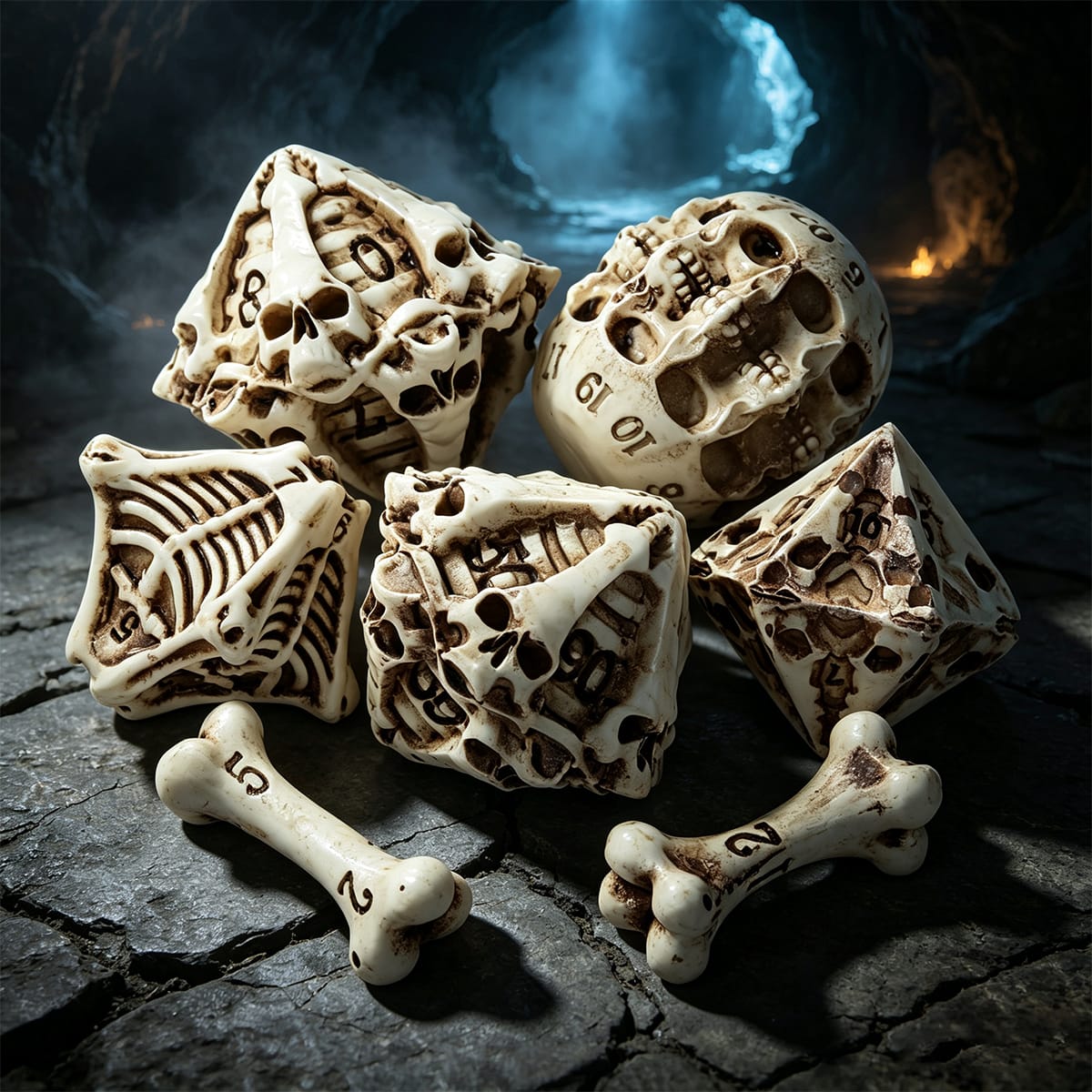 Skull RPG dice collection