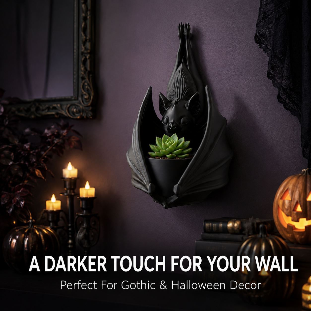 Bat planter holding keys and lightweight personal jewelry