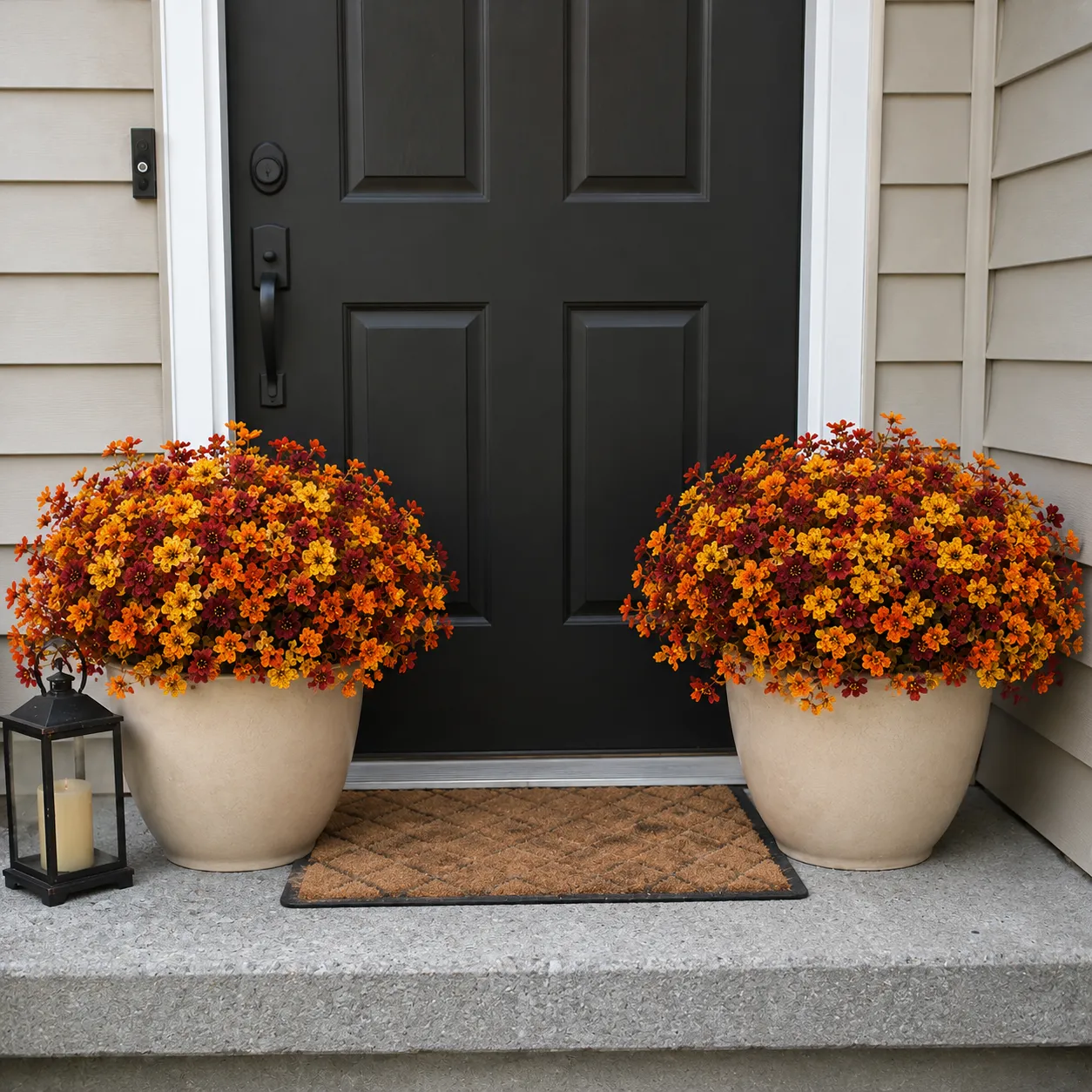 Fall flowers front porch