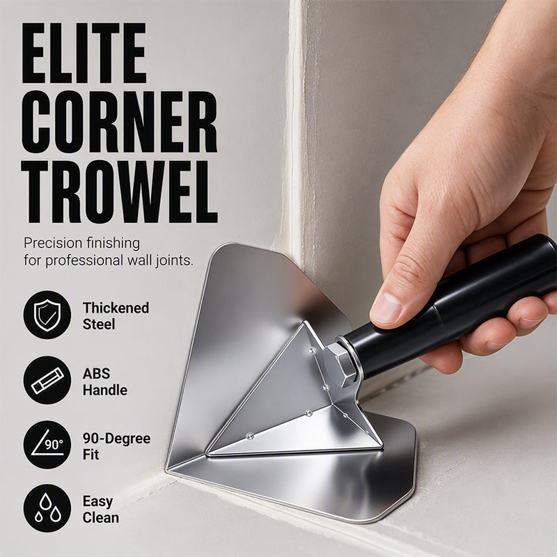 Corner trowel for drywall and plaster wall joint finishing