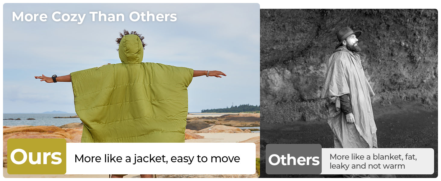 KingCamp Camping Wearable Blanket Poncho