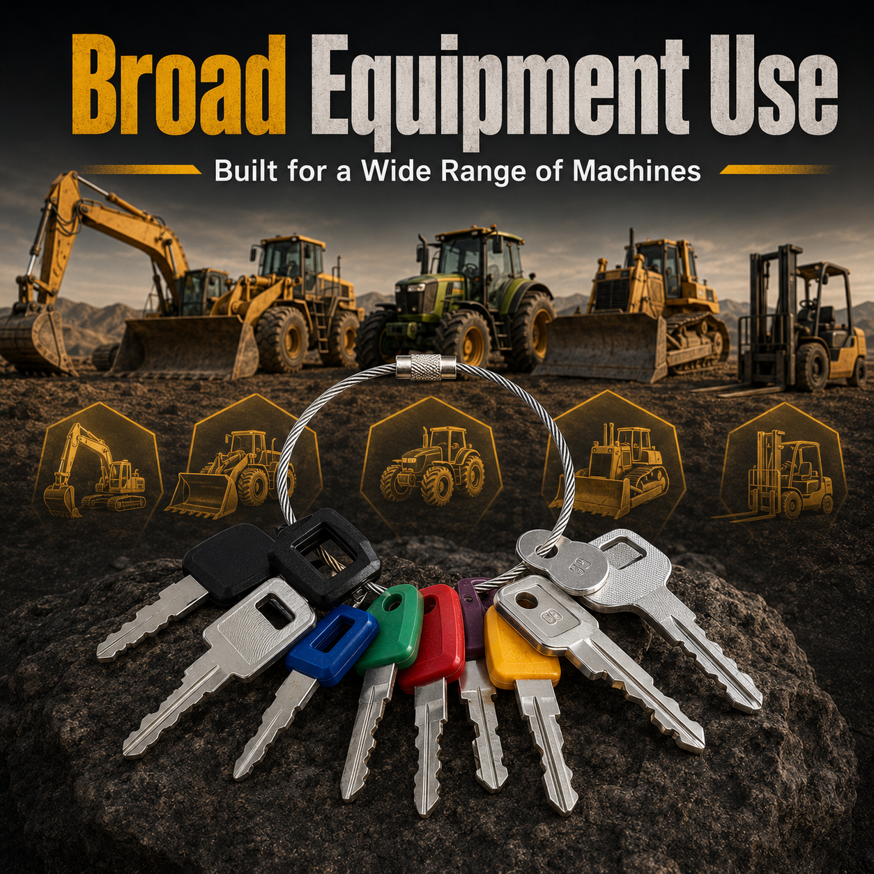 Scanning QR reference code for machinery ignition key lookup