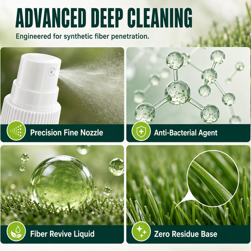 Artificial turf deep cleaning and even liquid coverage