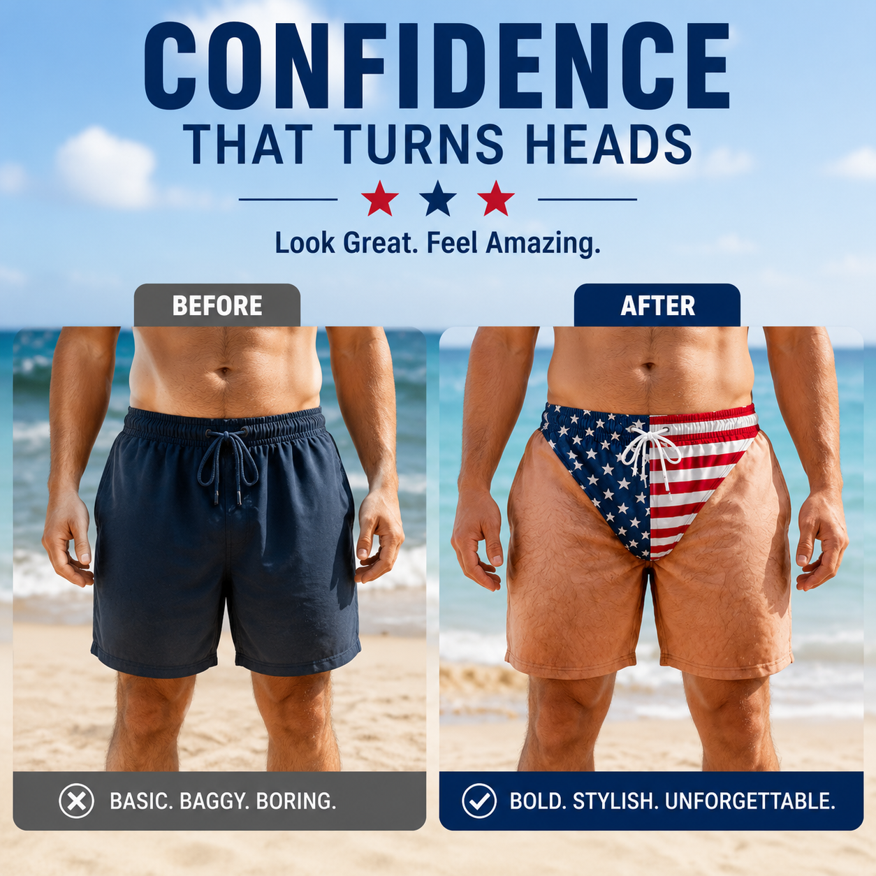Men's quick dry printed swim trunks main product profile view