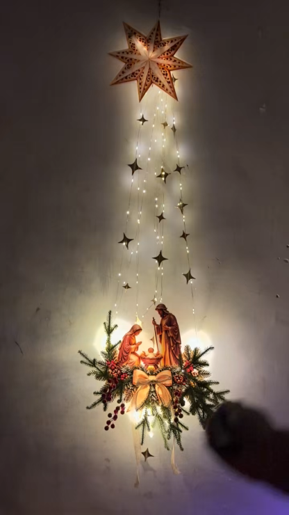✨Last Day 54% OFF✨✝️ Bethlehem Star of Faith – Lighted Nativity Wall Decor