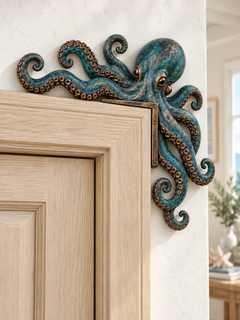 Coastal octopus doorway decor