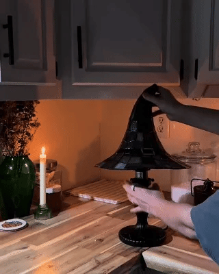 Stained Glass Witch Hat Lamp