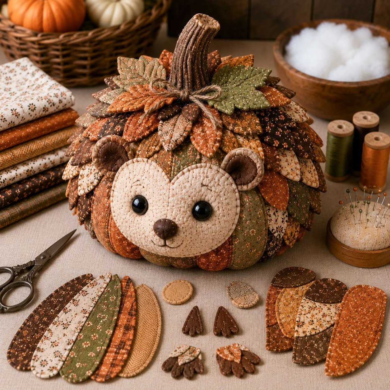 Animal pumpkin DIY sewing kit finished size approx 8 to 10 inches