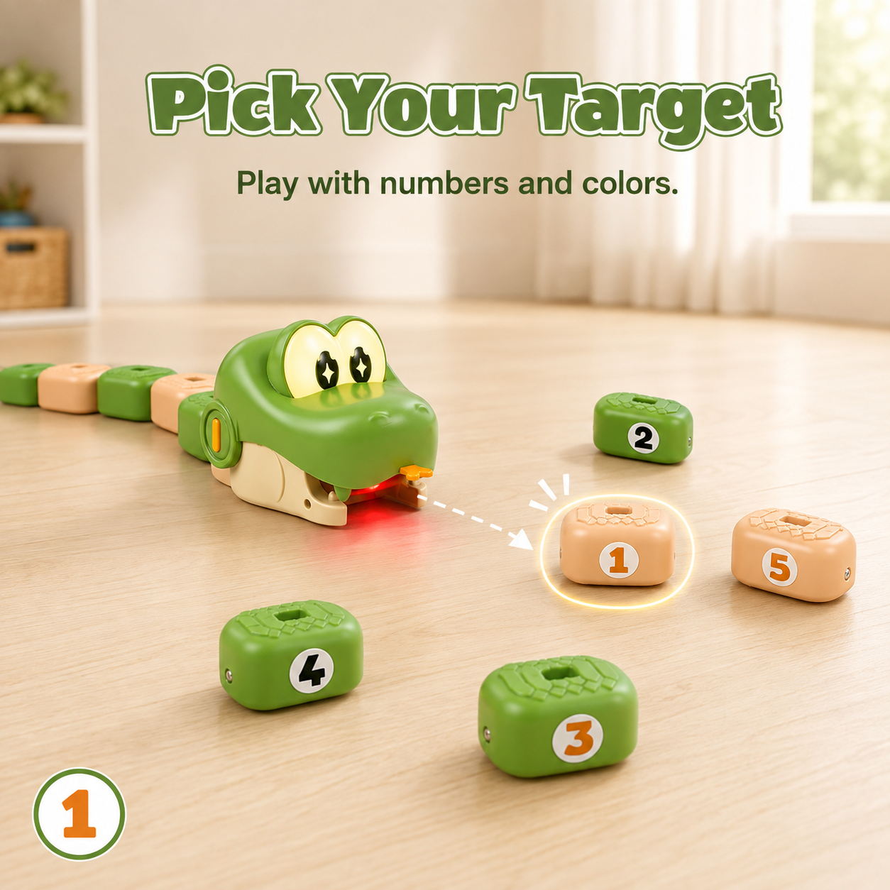 Two players controlling green and peach crocodile cars in a race