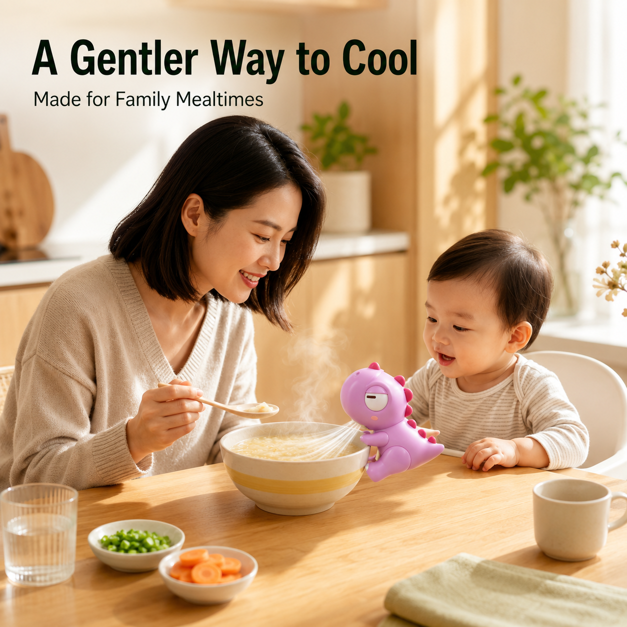 Cute elephant clip-on food cooling fan main product profile view