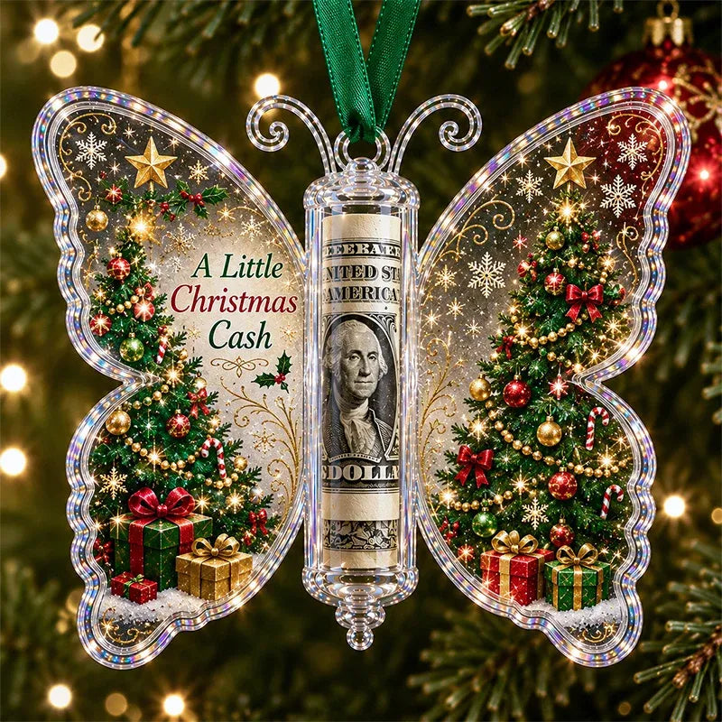 Christmas cash butterfly ornament