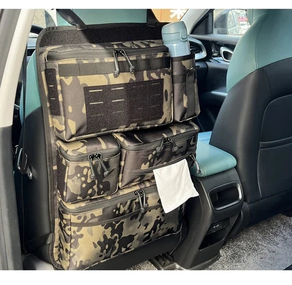 Camouflage tactical vehicle seat organizer