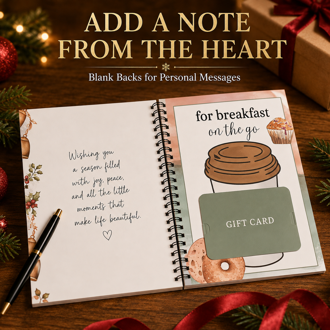 Step by step personalization of gift card book