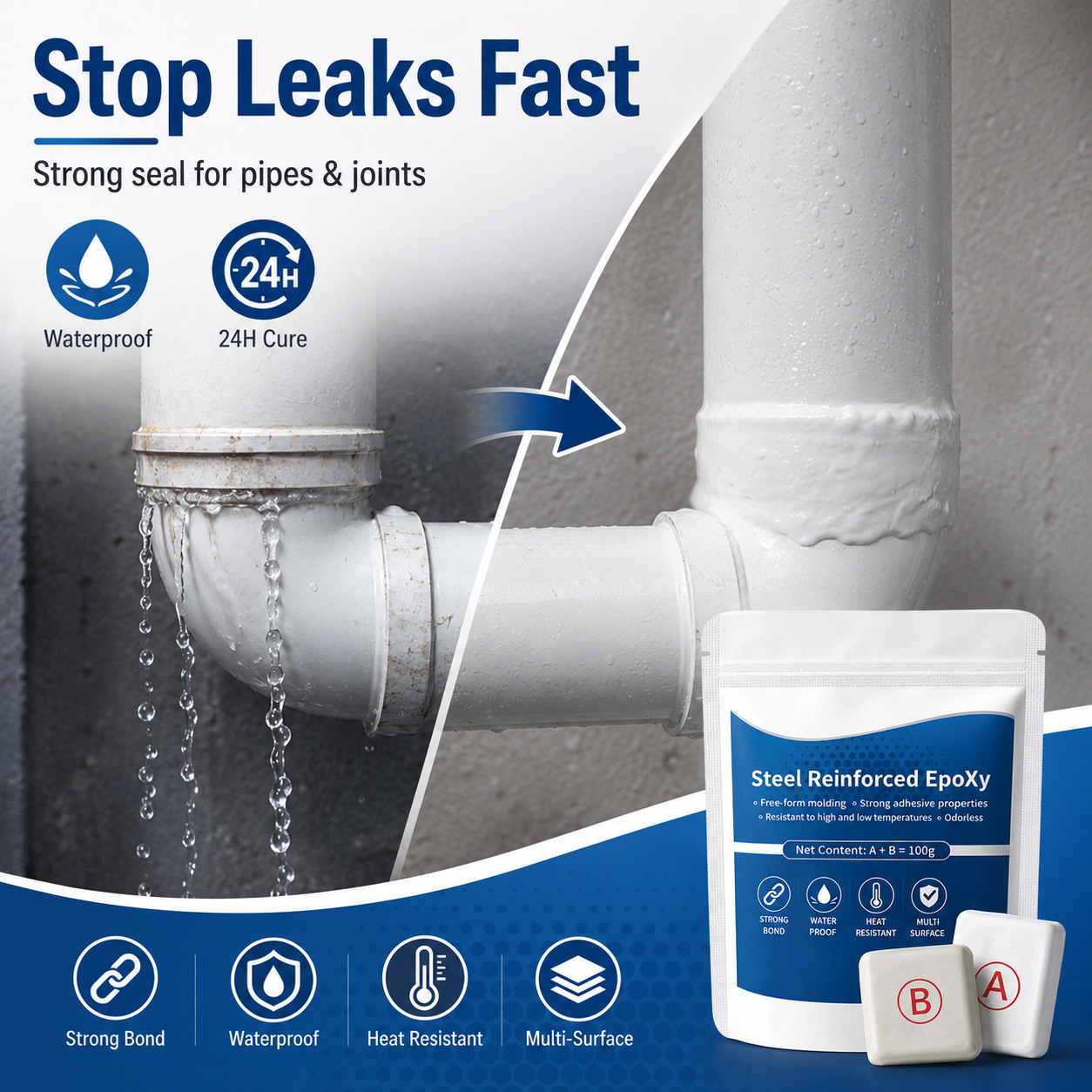 Epoxy matrix remaining crack free during outdoor winter freeze