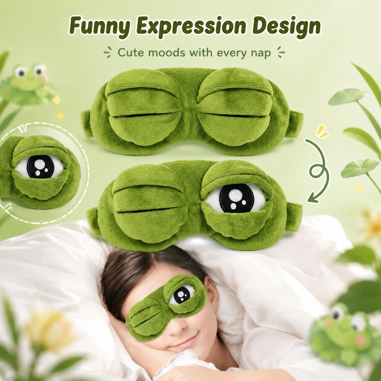Frog sleep mask size and elastic strap