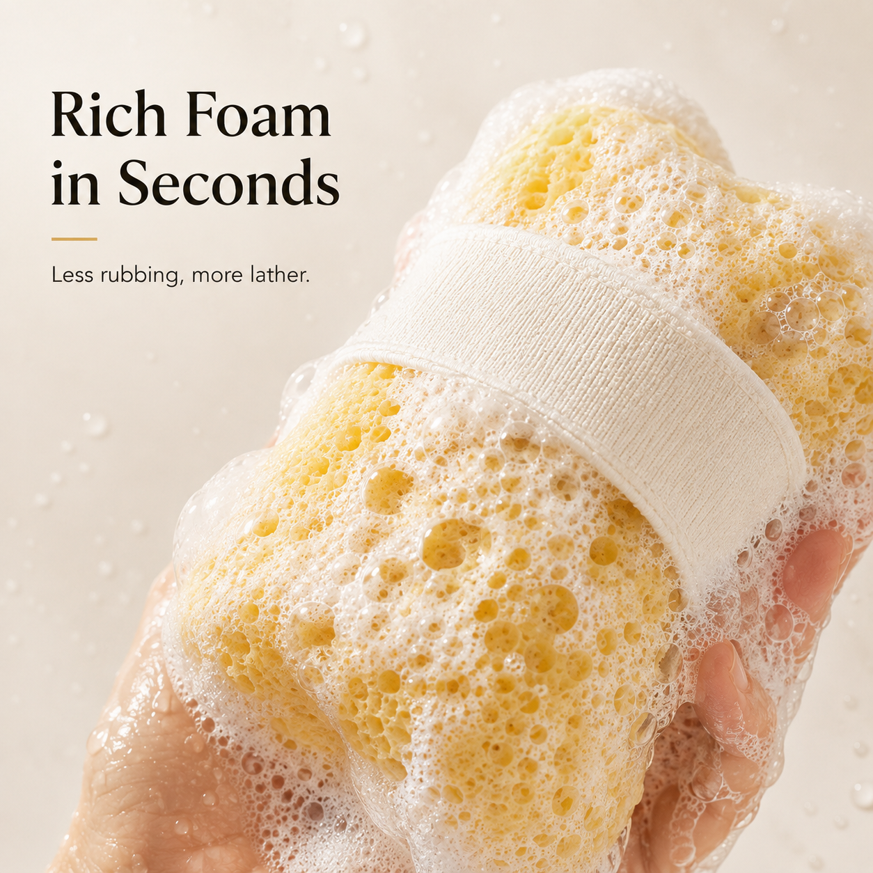Soap pocket sponge package and yellow color view