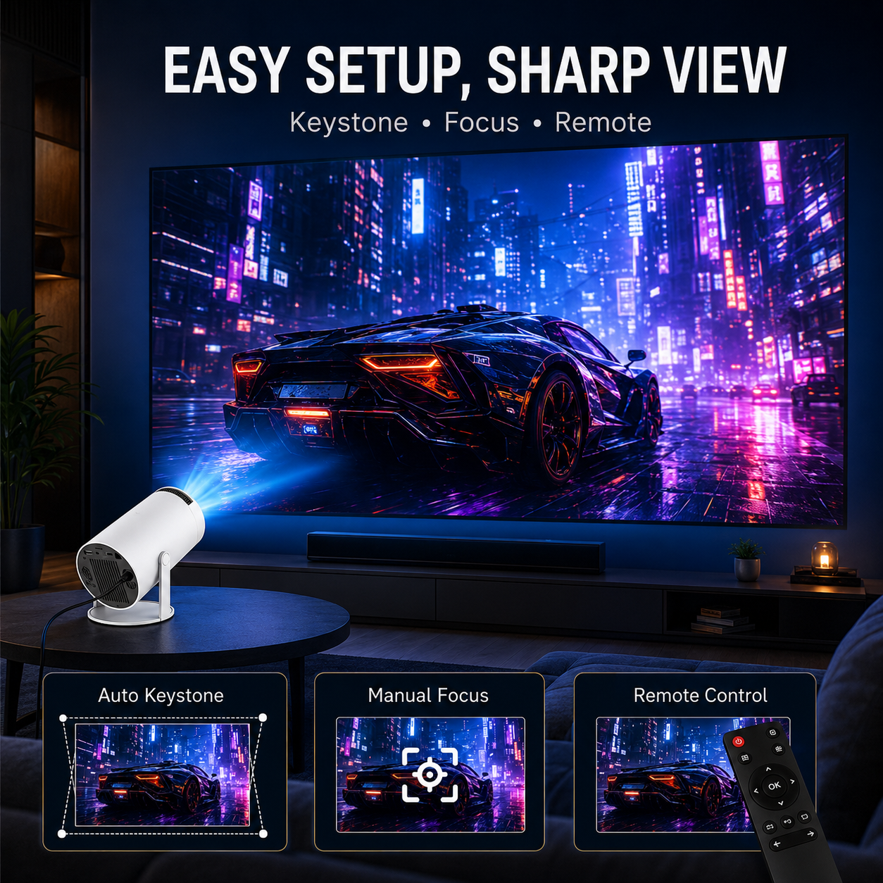 Rear ports view including HDMI USB and power jack