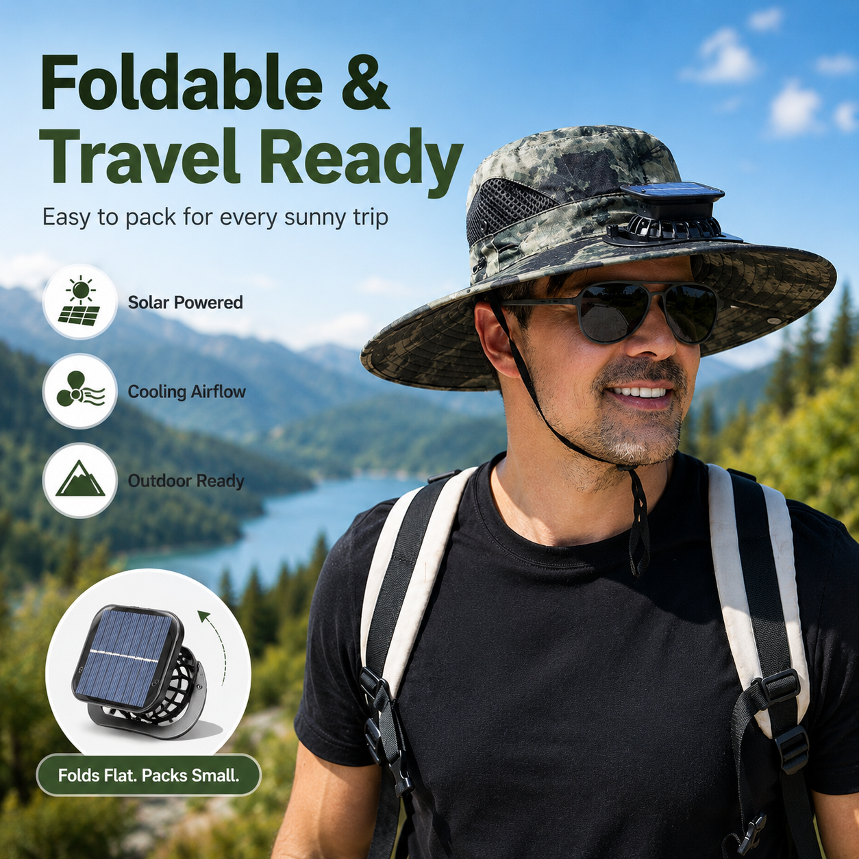 Lightweight breathable mesh solar cooling hat