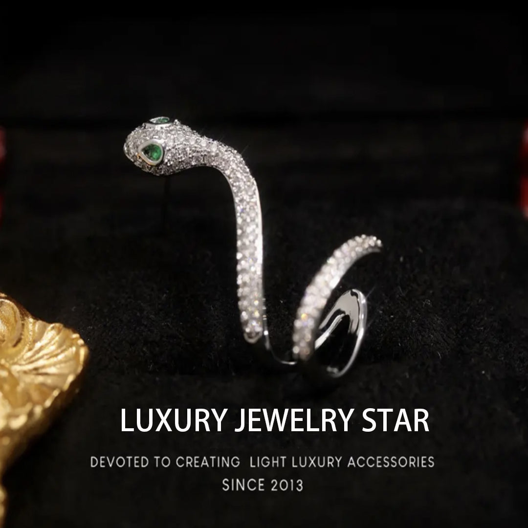 [New Arrival] Alloy temperament designer style snake-shaped surround ear stud